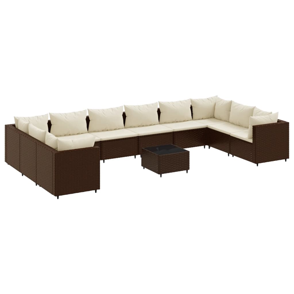 Maison Exclusive - 11-tlg. Garten-lounge-set Mit Kissen Braun Pol