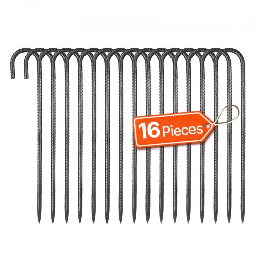 16er Pack J-typ Bodenanker Erdanker Erdnägel Heringe Zeltheringe 406,4mm