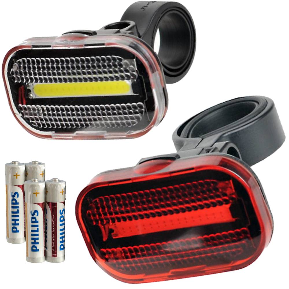 2k Cob Led Fahrradlicht-set (vorne + Hinten)