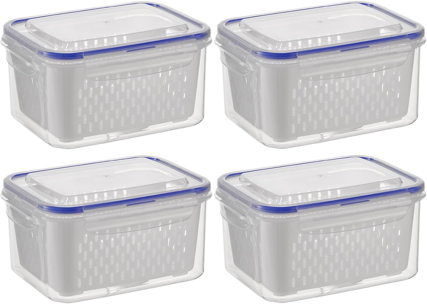 Boîte De Conservation, Lot De 4 Récipients Fraîcheur Pour Fruits, Légumes, Salades, Baies, Œufs, Pommes De Terre (lm)