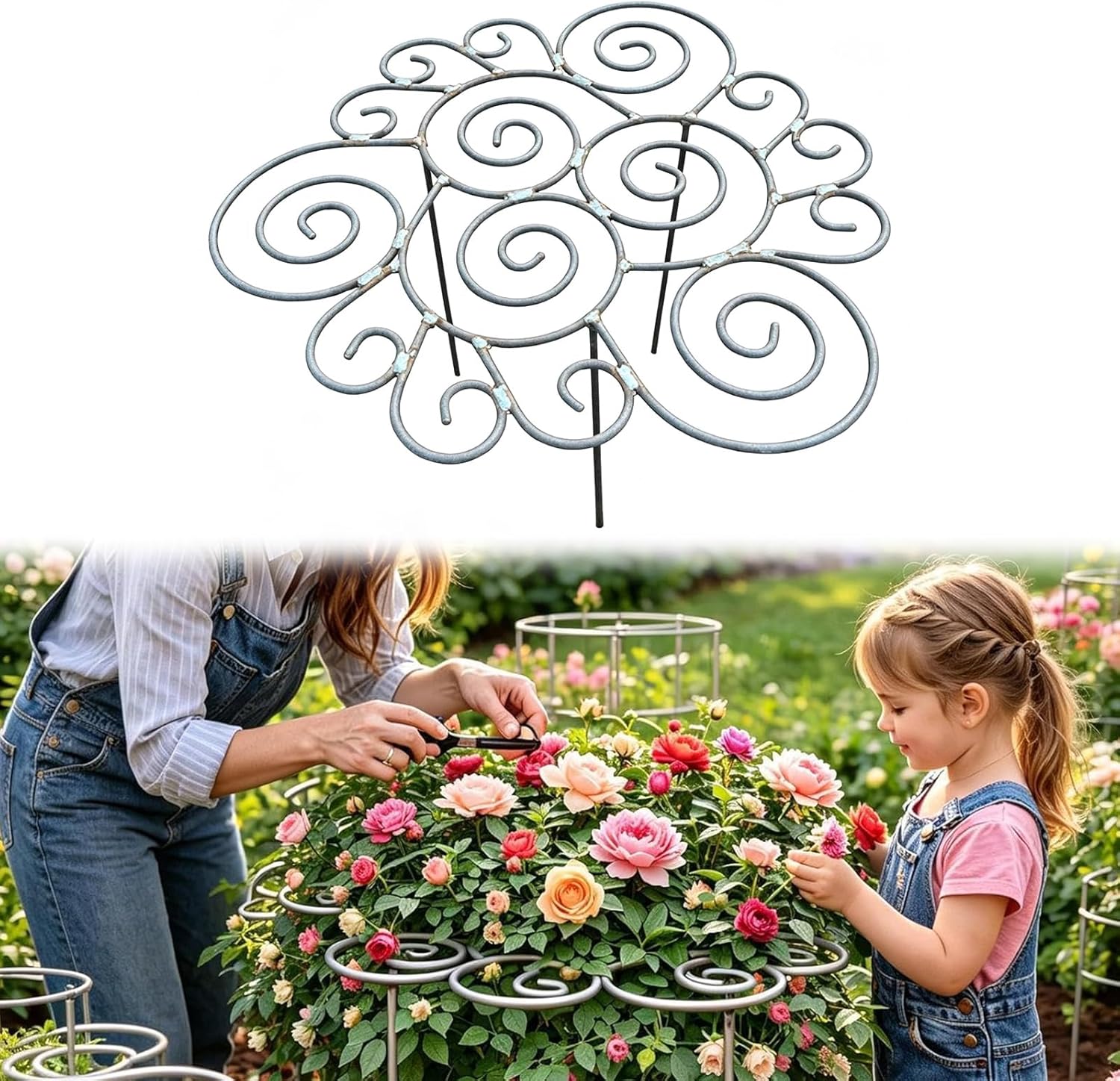 Support Pour Pivoines, Cage À Pivoines En Métal, Support De Croissance Pour Fleurs Lourdes Et De Grande Taille, Pivoines, Roses, Hortensias, Légumes, Massifs De Fleurs, Jardin, Cour, Terrasse - 44 X 4