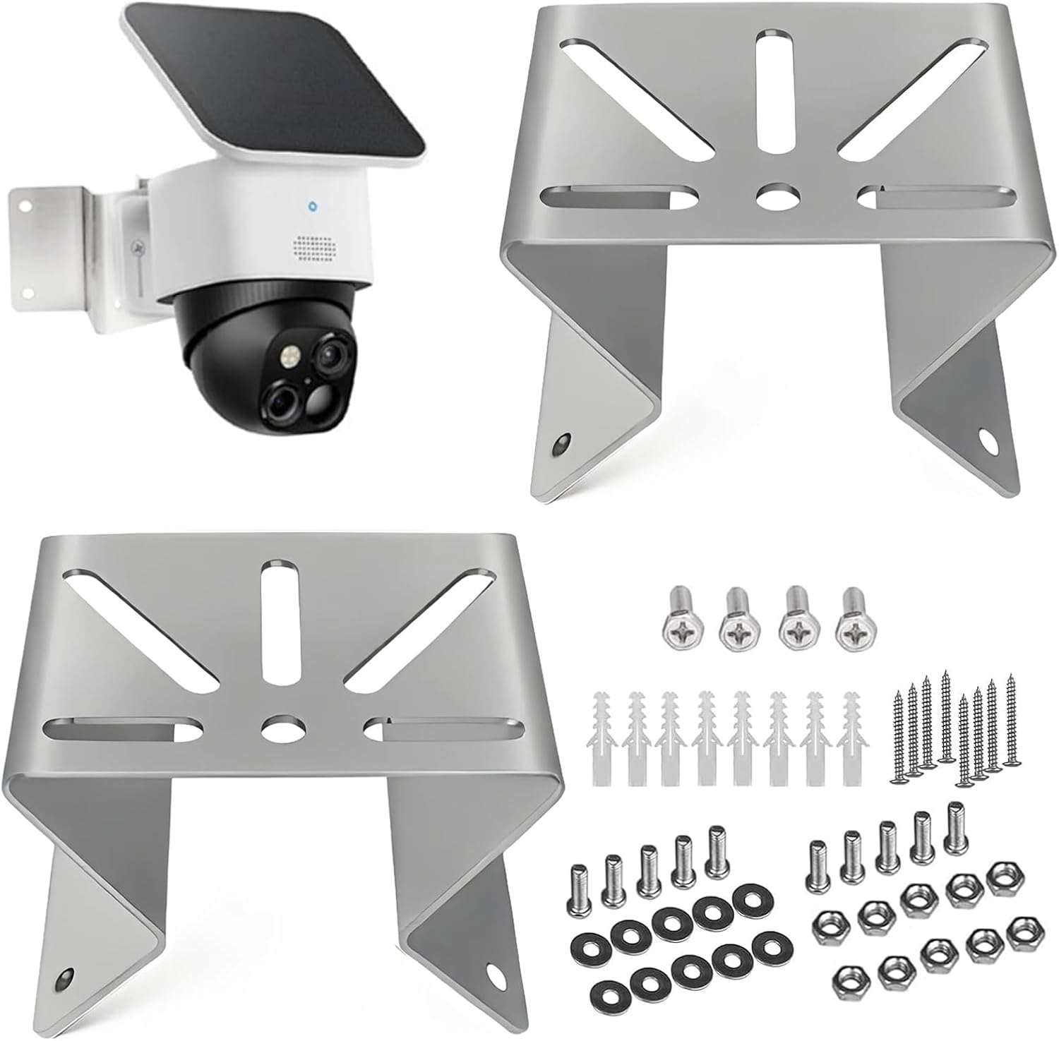 Lot De 2 Supports D'Angle Pour Caméras De Surveillance, Support Mural D'Angle Extérieur En Acier Inoxydable Pour Solocam S340/e30, Support Métallique Universel, Adaptateur Grand Angle, Support Intérie