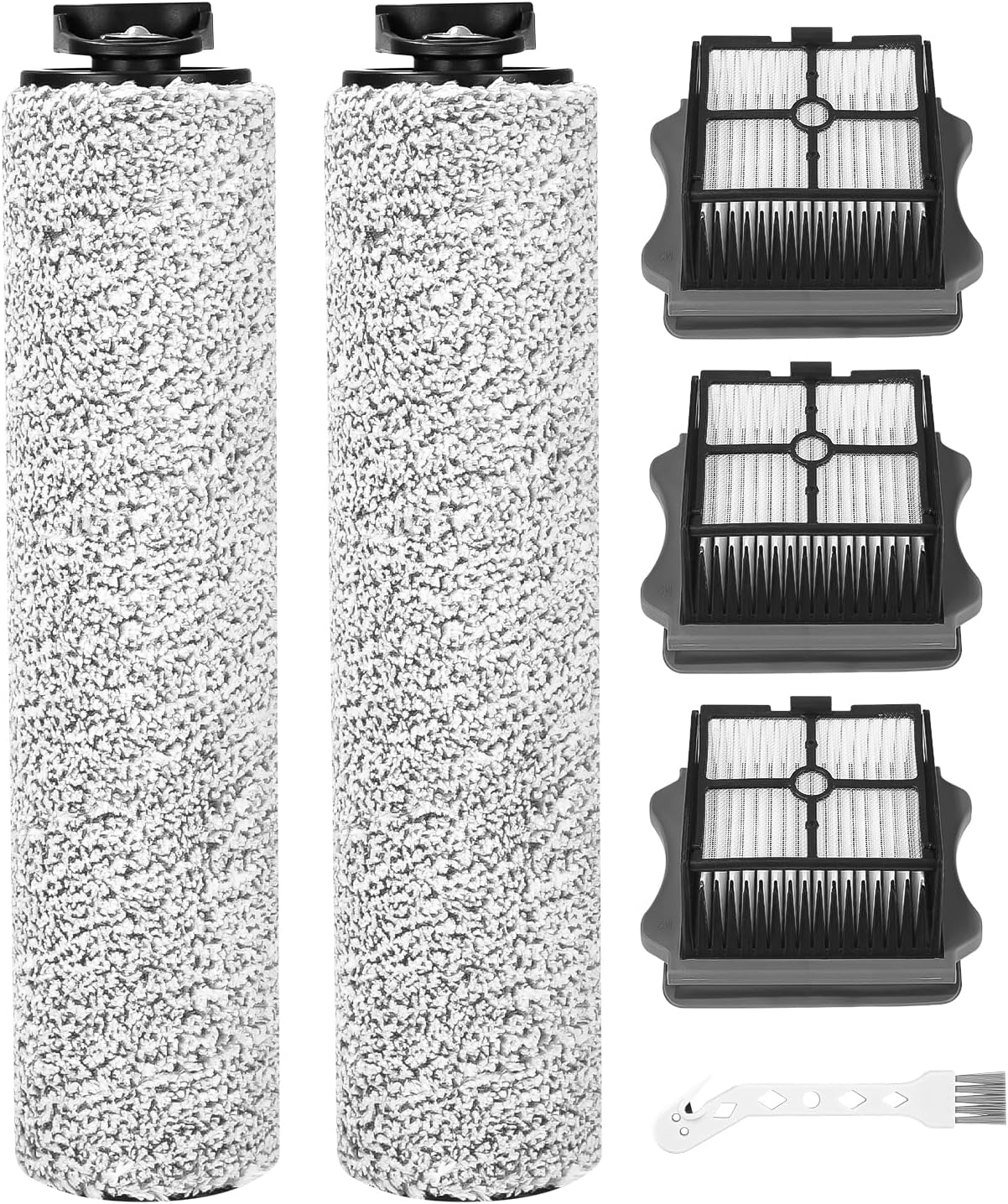 Kit D'Accessoires 6 Pièces Pour Tineco Ifloor 3/floor One S3. Accessoires Pour Aspirateurs Eau Et Poussière. Pièces De Rechange, Brosses Et Filtres Pour Tineco (3 Filtres, 2 Rouleaux De Brosse, 1 Bros
