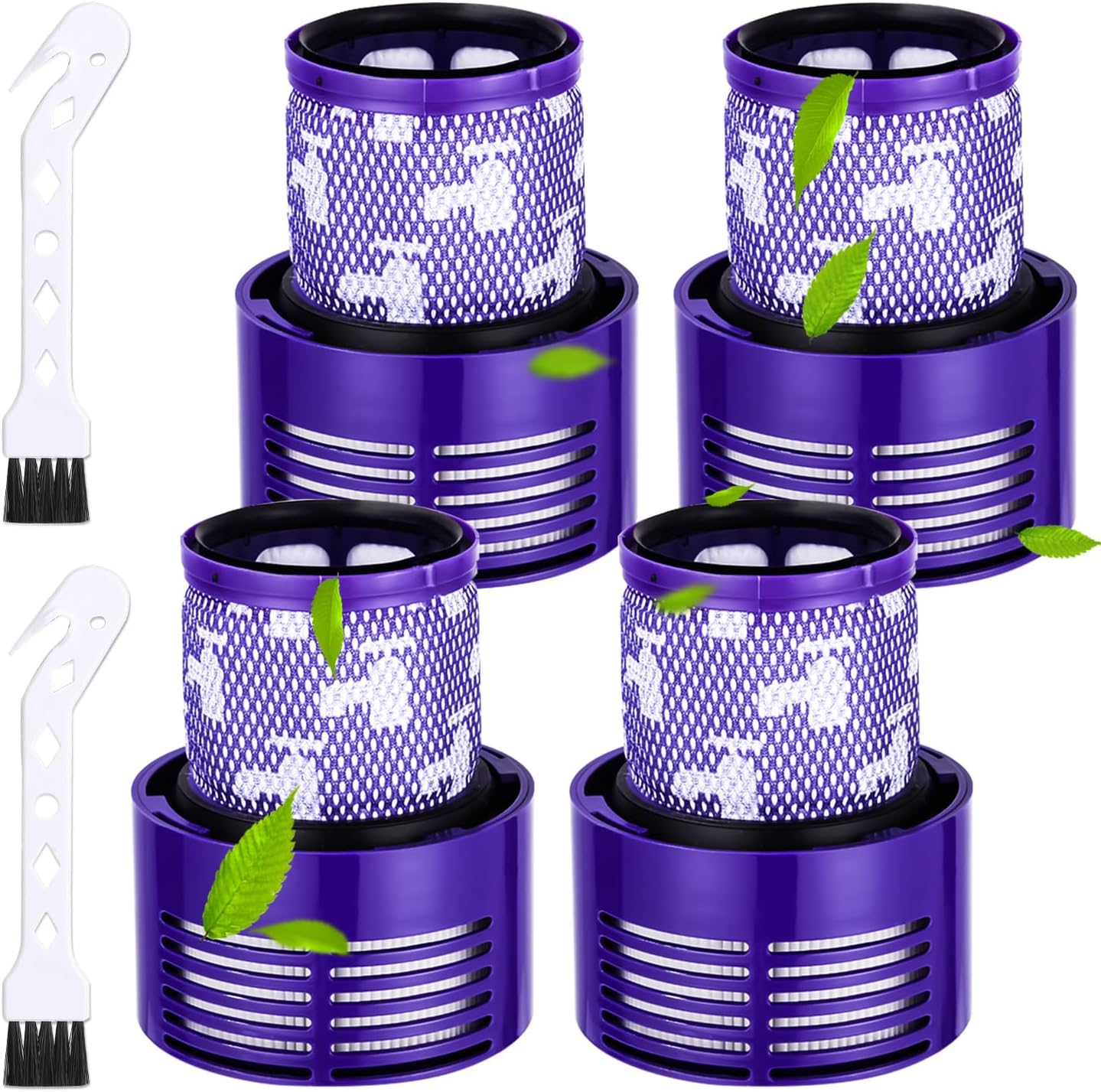 Lot De 4 Filtres Lavables Pour Aspirateur Dyson V10 Sv12, Avec 2 Brosses De Nettoyage, Pièce De Rechange Pour Aspirateur Cyclone Animal Absolute, Référence : Dy-969082-01
