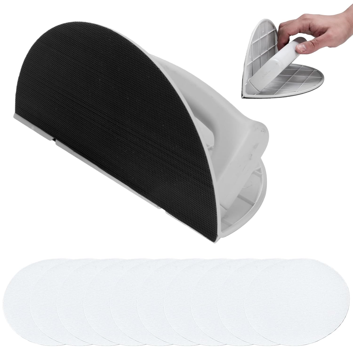 Meuleuse D'Angle Semi-circulaire, Meuleuse D'Angle Pour Plaques De Plâtre Avec 10 Feuilles Abrasives Auto-adhésives, Conception À Angle De 90° Pour Les Murs Et Les Angles