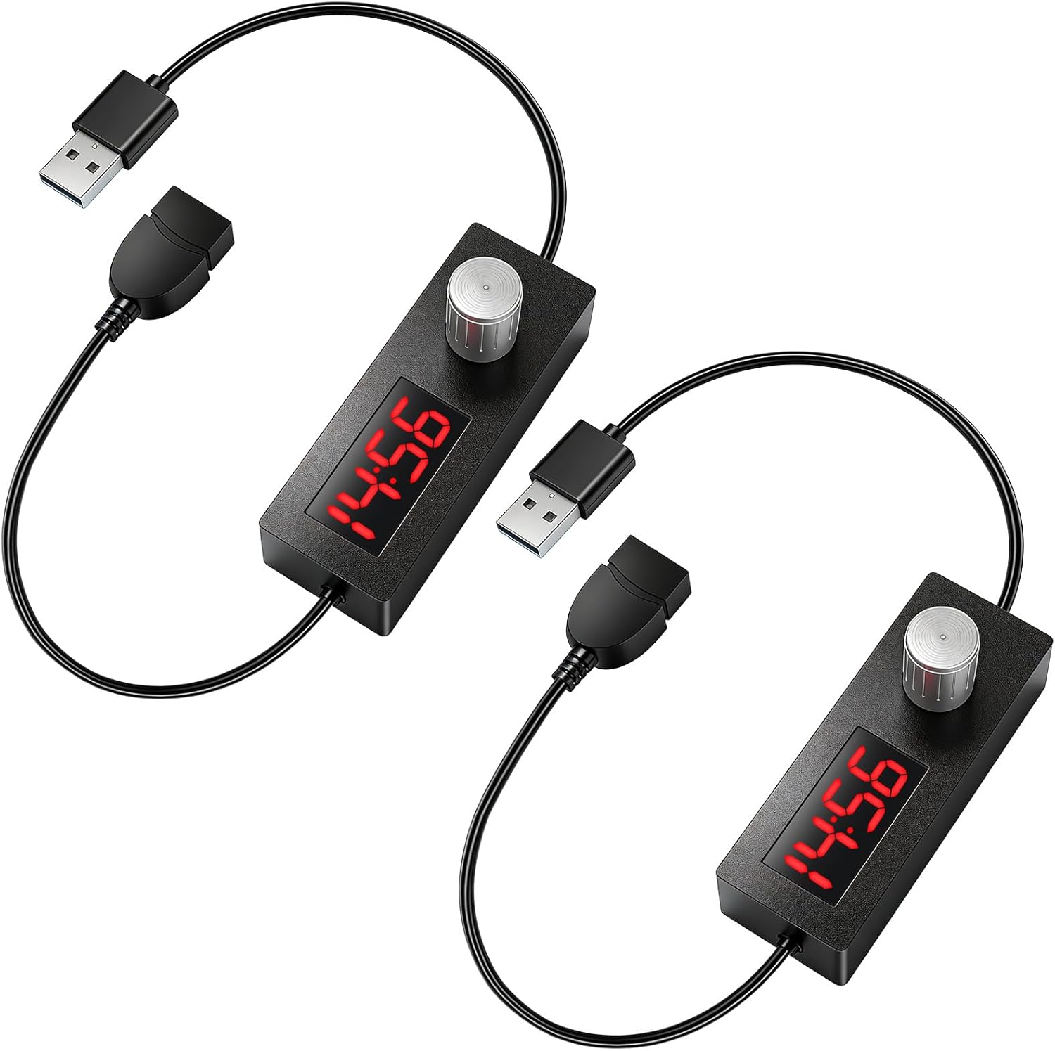 Lot De 2 Câbles Usb 5v 2a Avec Minuterie, Fonction De Compte À Rebours Et Interrupteur D'Arrêt Automatique Réglable, Pour Ventilateurs, Lampes Et Pompes À Eau.