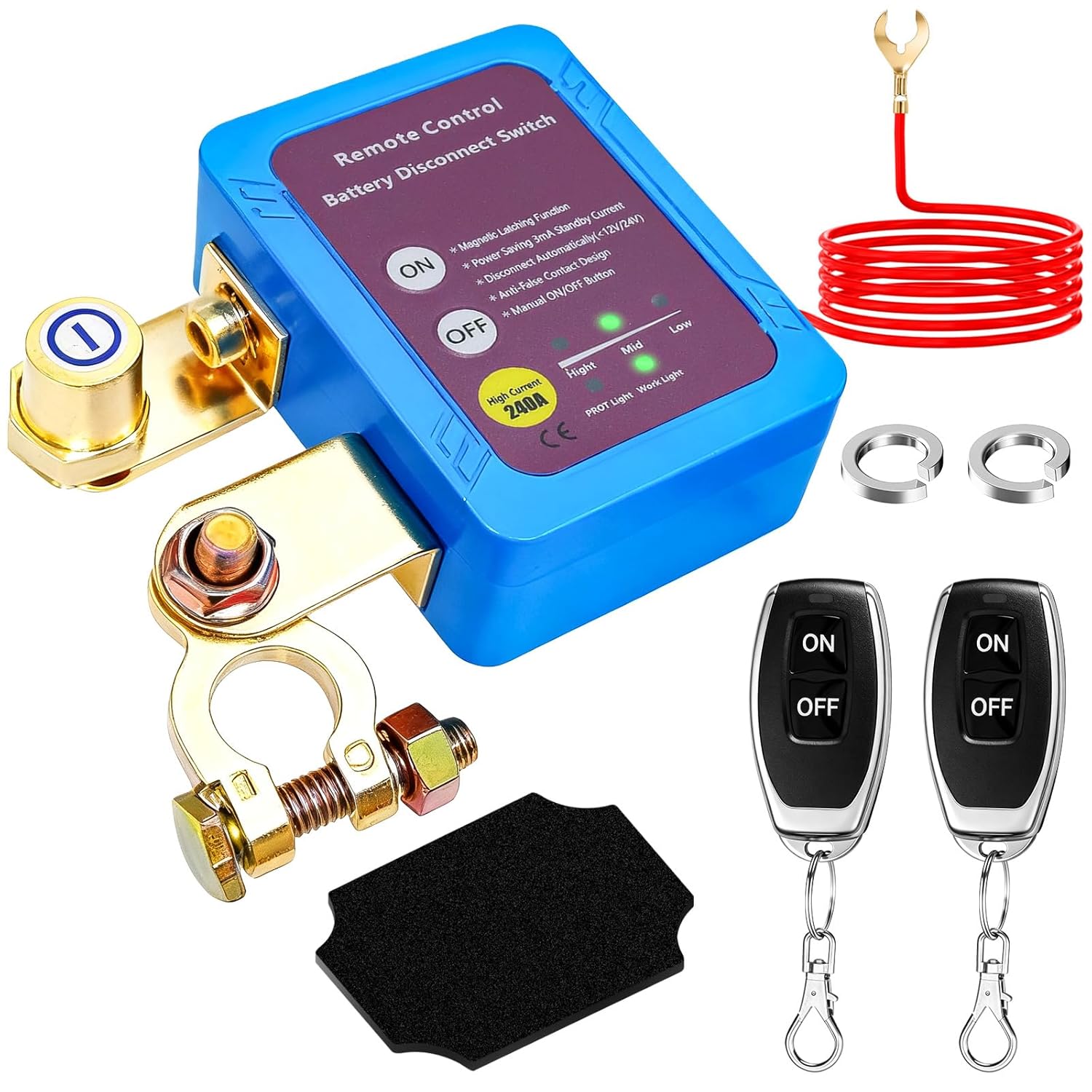 Interrupteur De Déconnexion Sans Fil Pour Véhicules, 12 V 240 A, Avec Télécommande, Dispositif Antivol, Interrupteur D'Arrêt Automatique Pour Bateaux, Camions, Camping-cars Et Vtt