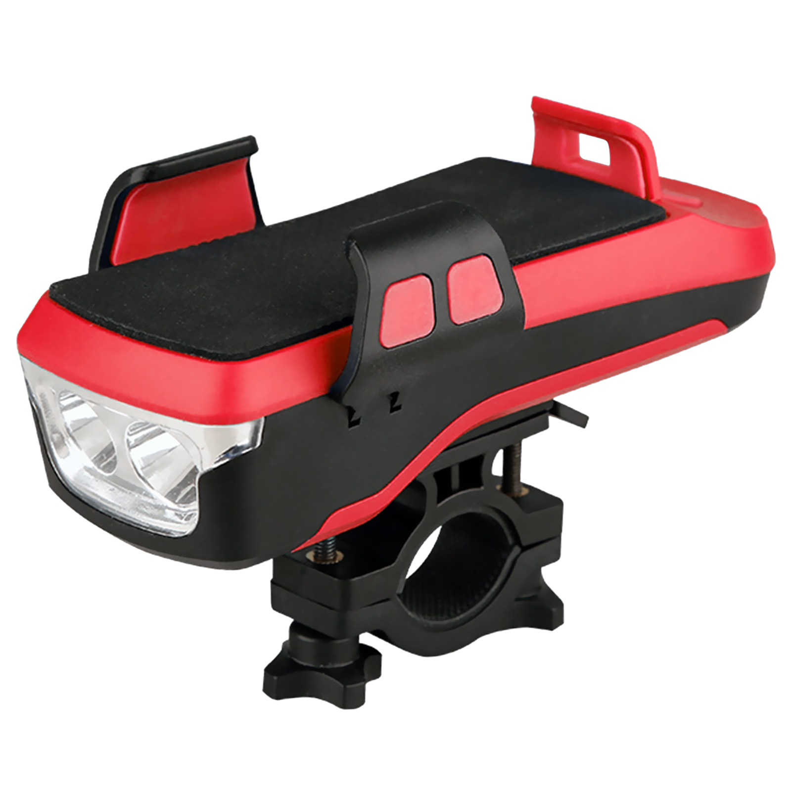 Multifunktionale 4-in-1 Led-fahrradlampe, Usb-aufladbar, Mit Handyhalterung, 130 Db Hupe, Powerbank, 3 Beleuchtungsmodi, Wasserdichter Fahrrad-frontscheinwerfer.