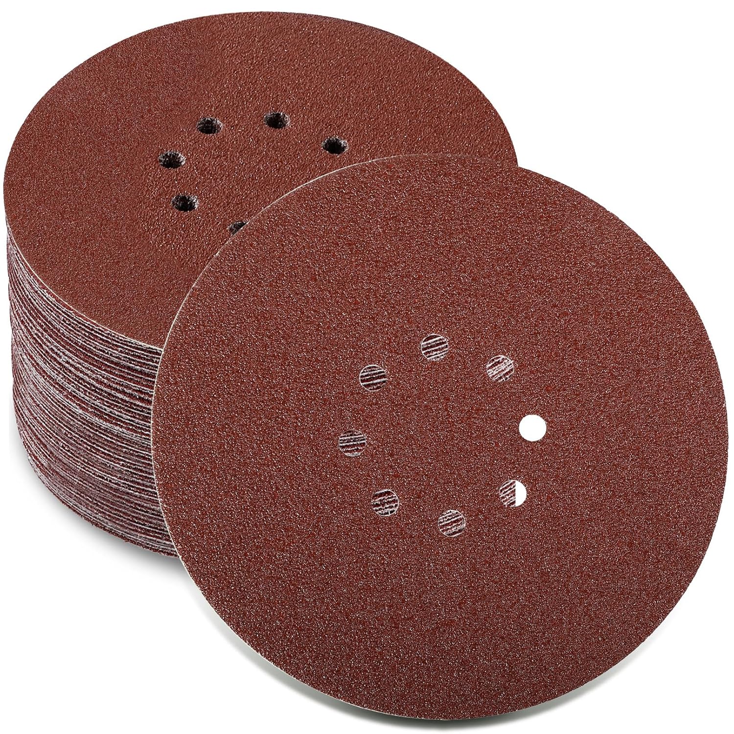 Lot De 50 Disques De Ponçage 225 Mm, Disques De Ponçage 225 Mm, Disques De Ponçage 8 Trous Pour Ponceuses À Plaques De Plâtre, Ponceuses À Long Manche, Ponceuses À Plaques De Plâtre (grain 10 X P40/60