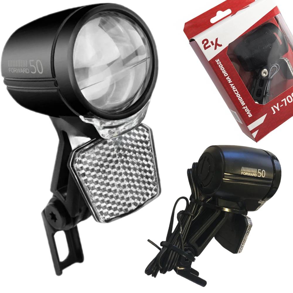 Dynamo-fahrradfrontlampe Mit Dämmerungssensor Und Doppellinse