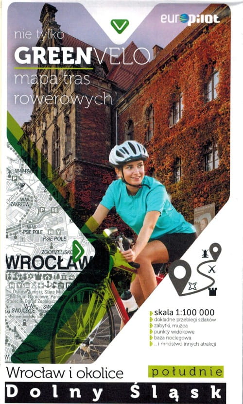 Breslau Und Umgebung, Südlicher Teil. Niederschlesien. Touristische Karte Der Radwege. Nicht Nur Green Velo. Euro Pilot.