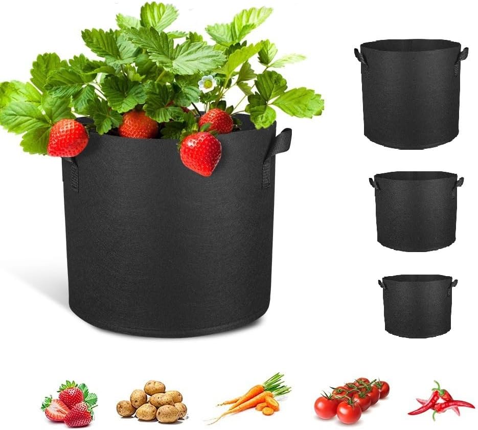 Sacs De Plantation Ronds En Tissu Avec Poignées Pour Une Utilisation Intérieure Et Extérieure