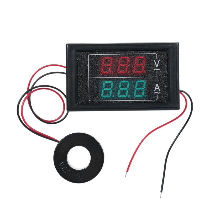 Wechselstrom-voltmeter/amperemeter (60–500 V, 100 A), 2-in-1-digitalmultimeter Mit Netztransformator, Mini-amperemeter/voltmeter Mit Dualer Led-anzeige, Universelles Autozubehör