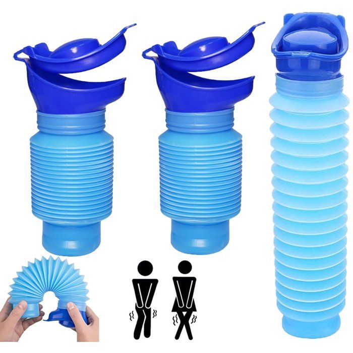 Faltbare Urinale – 2er-packung 750 Ml Faltbare Urinale – Tragbare Unisex-toilette – Notfall-urinal-etikett