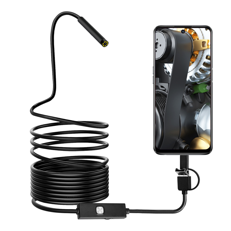 0,3-mp-endoskop, 3-in-1-endoskop Mit Einstellbaren Leds, 5 Meter Reichweite