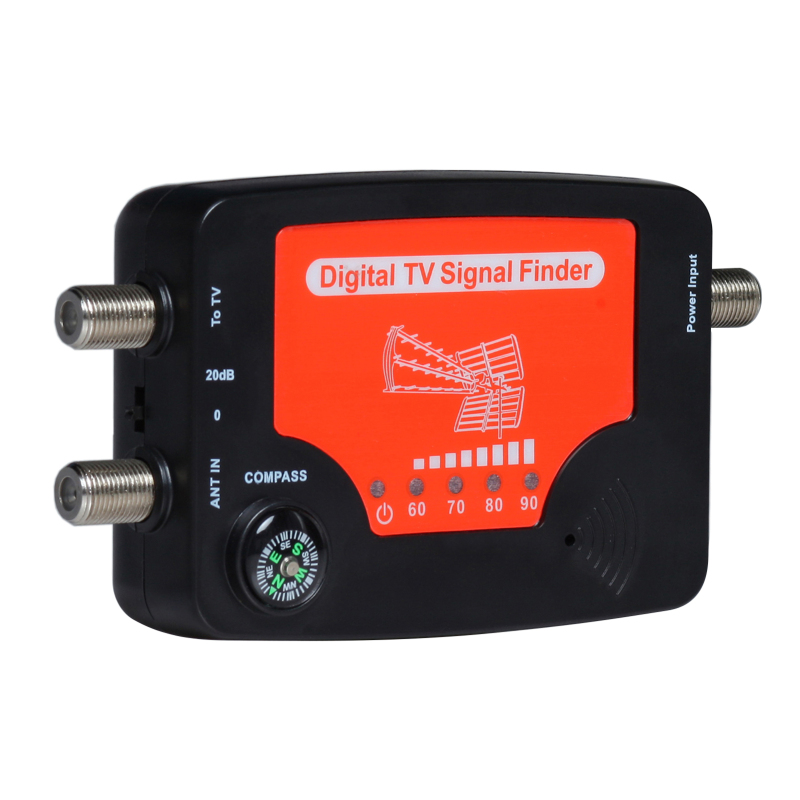 Tragbarer Tv-antennendetektor Mit Led-anzeige, Kompass Und Akustischem Alarm.