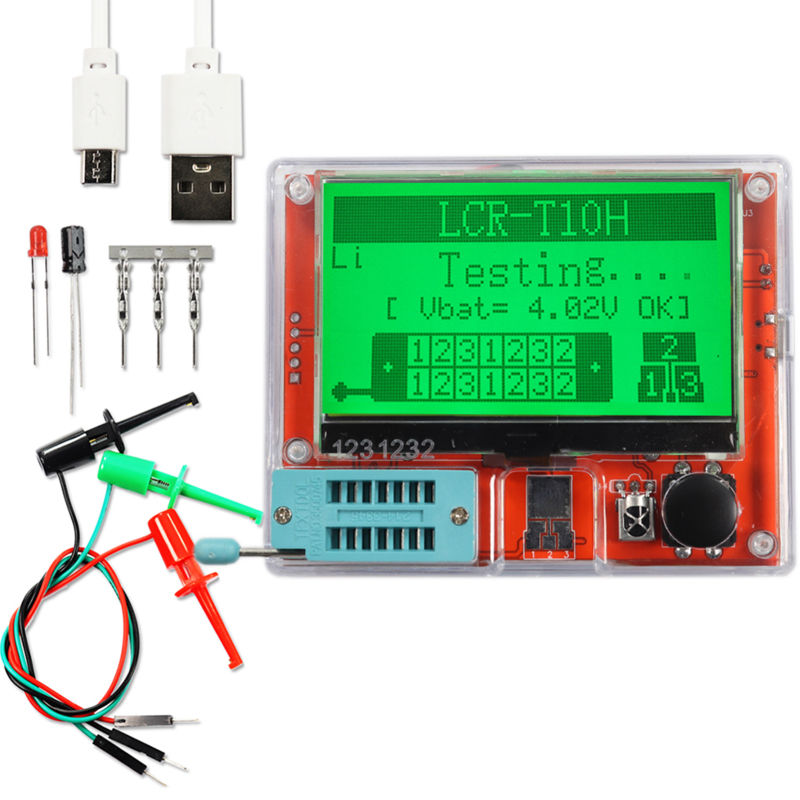 Lcr-t10h Multifunktions-transistortester: Kapazitäts- Und Widerstandsmessung, Großes Grafikdisplay, Für Dioden, Kondensatoren Und Widerstände.