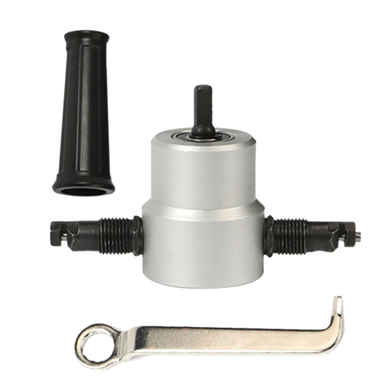 Doppelkopf-blechnibbler, Zubehör Für Elektrische Bohrmaschinen, Metallschneider Für Kunststoff, Sperrholz, Eisen, Stahl, Aluminium, Kupfer, Für Gerade, Gebogene Und Unregelmäßige Schnitte