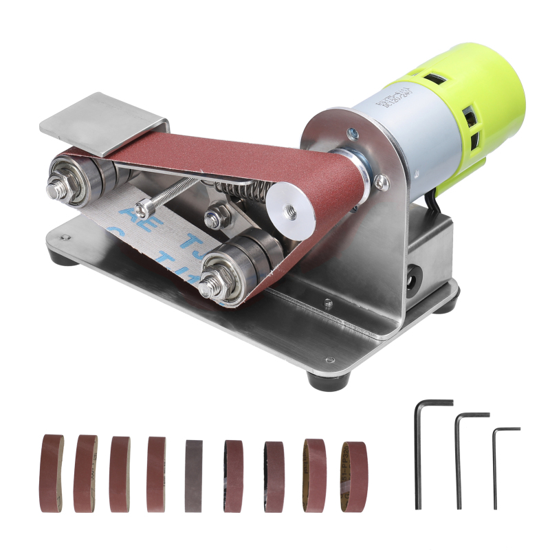 Multifunktionaler Mini-elektrobandschleifer, Ideal Zum Polieren Und Schleifen, Mit 10 Blatt 30-mm-schleifpapier. Perfekt Für Heimwerkerprojekte. Inklusive Schleifmesserschärfer.