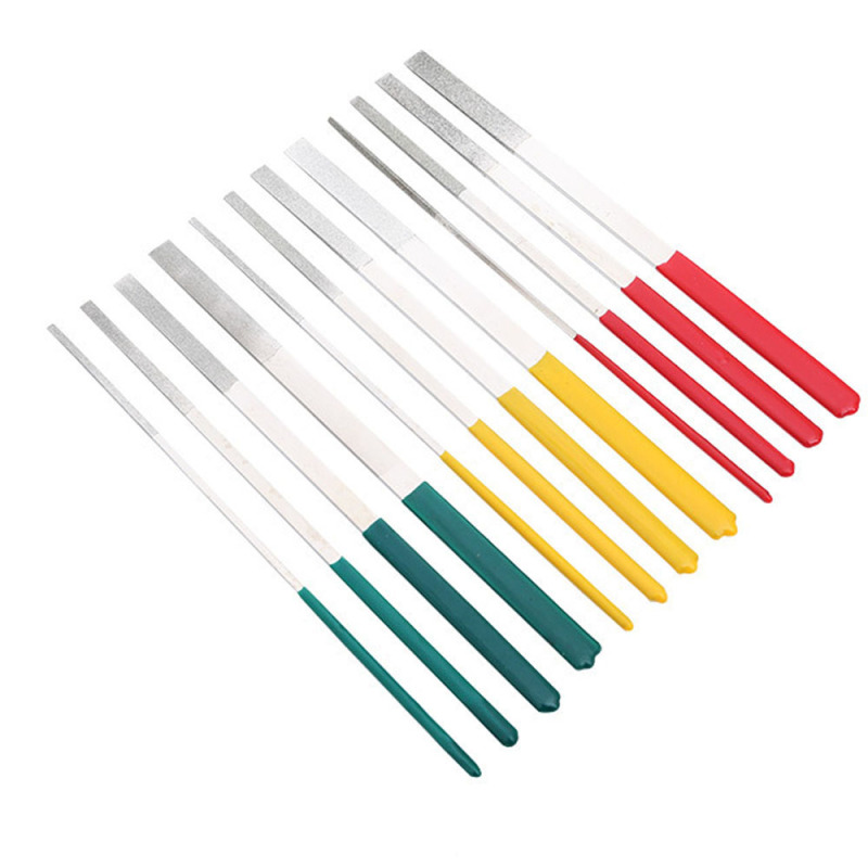 Set Mit 12 Verschiedenen Diamantfeilen Und Raspeln (2 Mm/4 Mm/6 Mm/8 Mm)