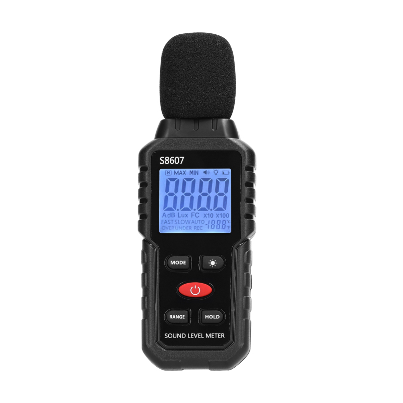 A-bewerteter Geräuschdetektor 30–130 Db, Mini-dezibel-überwachungsgerät, Hochpräzises Schallpegelmessgerät, Hintergrundbeleuchtetes Digitaldisplay