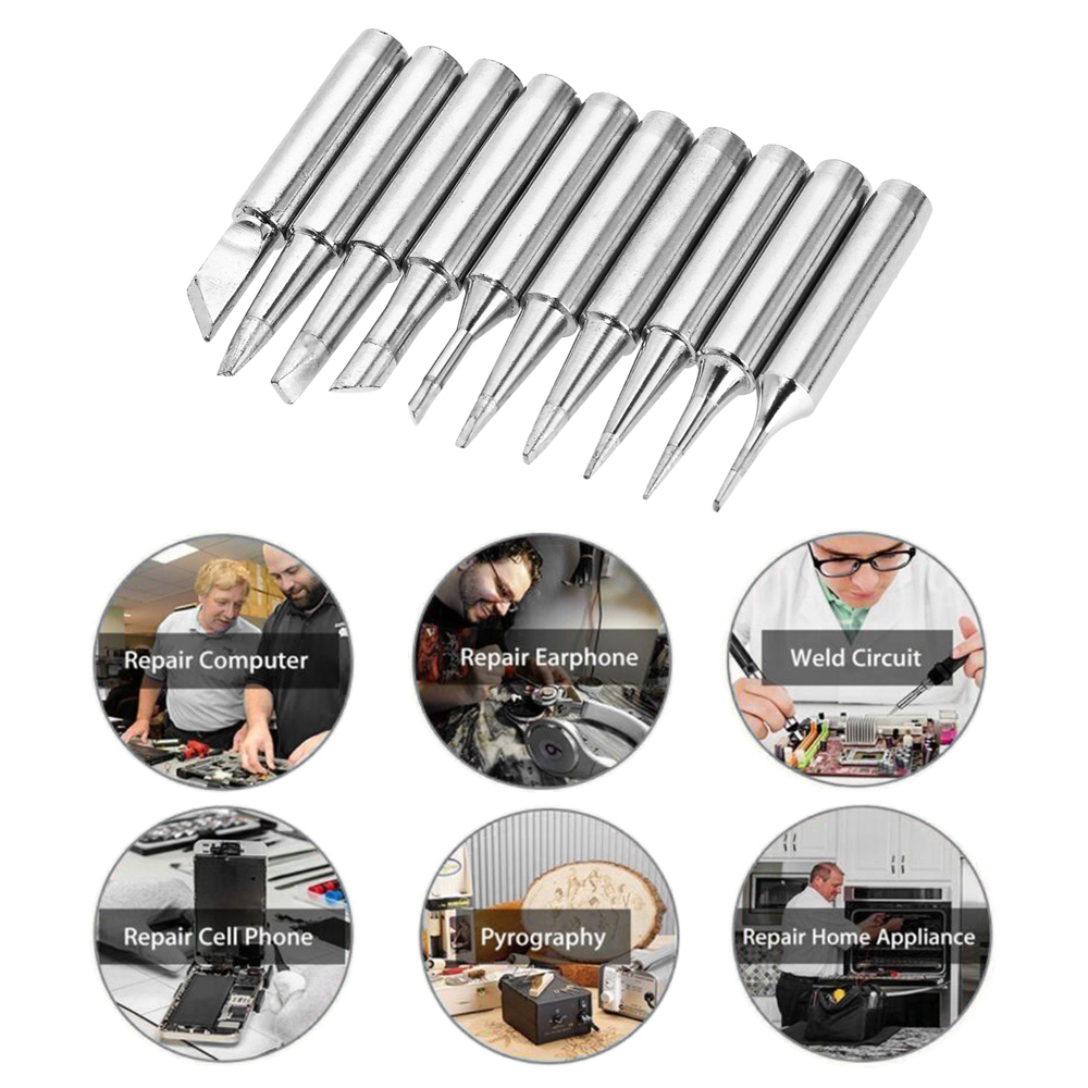 10-teiliges Bleifreies Ersatz-lötspitzen-set 900m-t Für Hakko 936/907 Lötstation