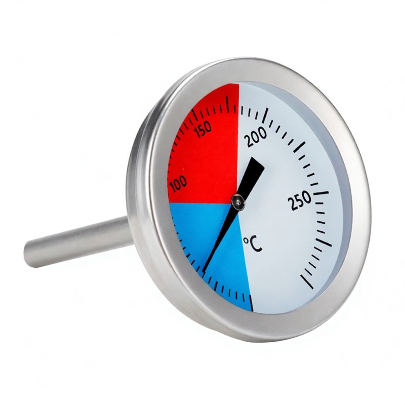 Kochthermometer Aus Edelstahl, 0-300 °c, Für Grill, Räucherofen Und Backofen.