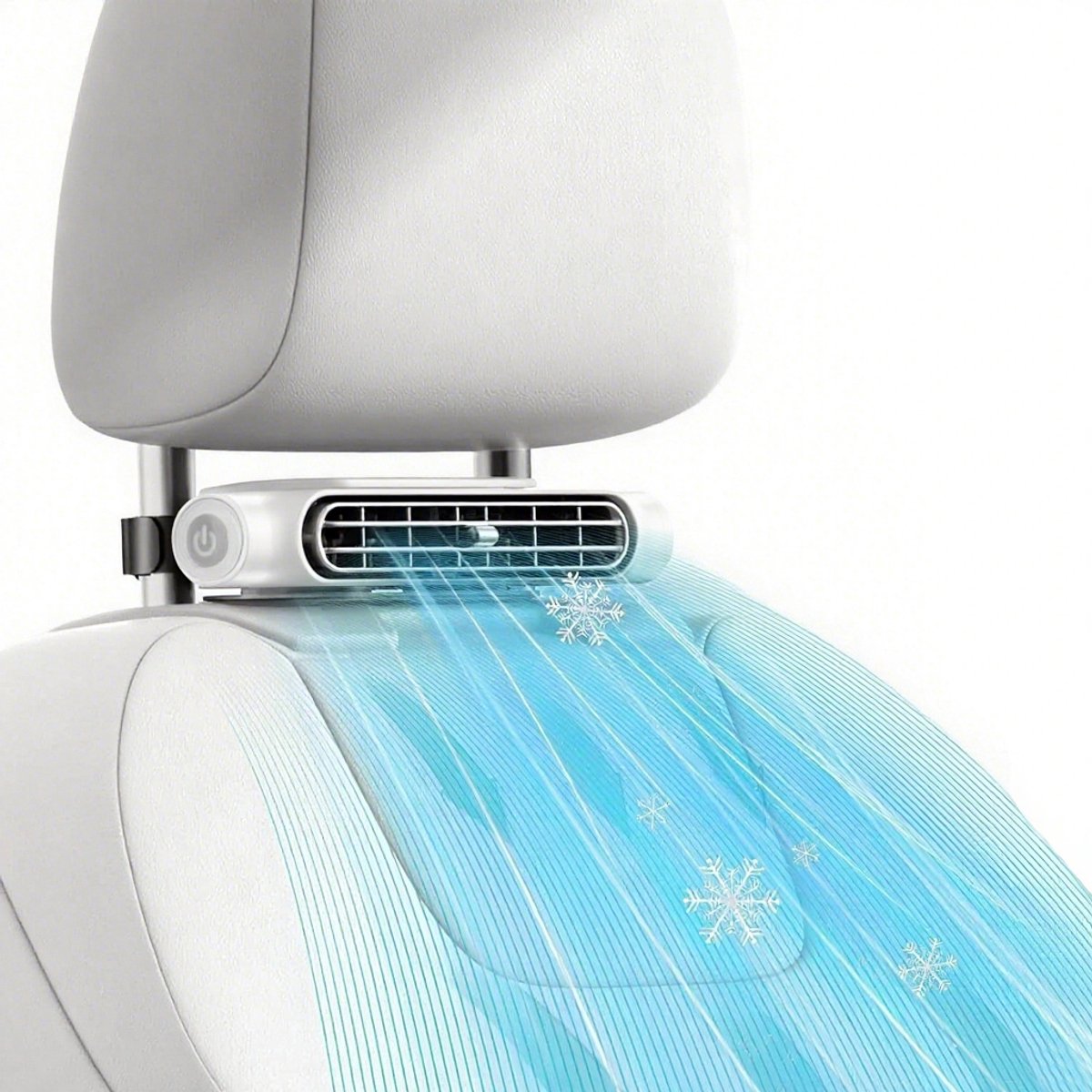 Mini-autoventilator Mit Verstellbarem Auslass Für Die Rückbank – Leise – 3000 Mah – 18 X 8 Cm – Weiß – Für Alle Fahrzeuge