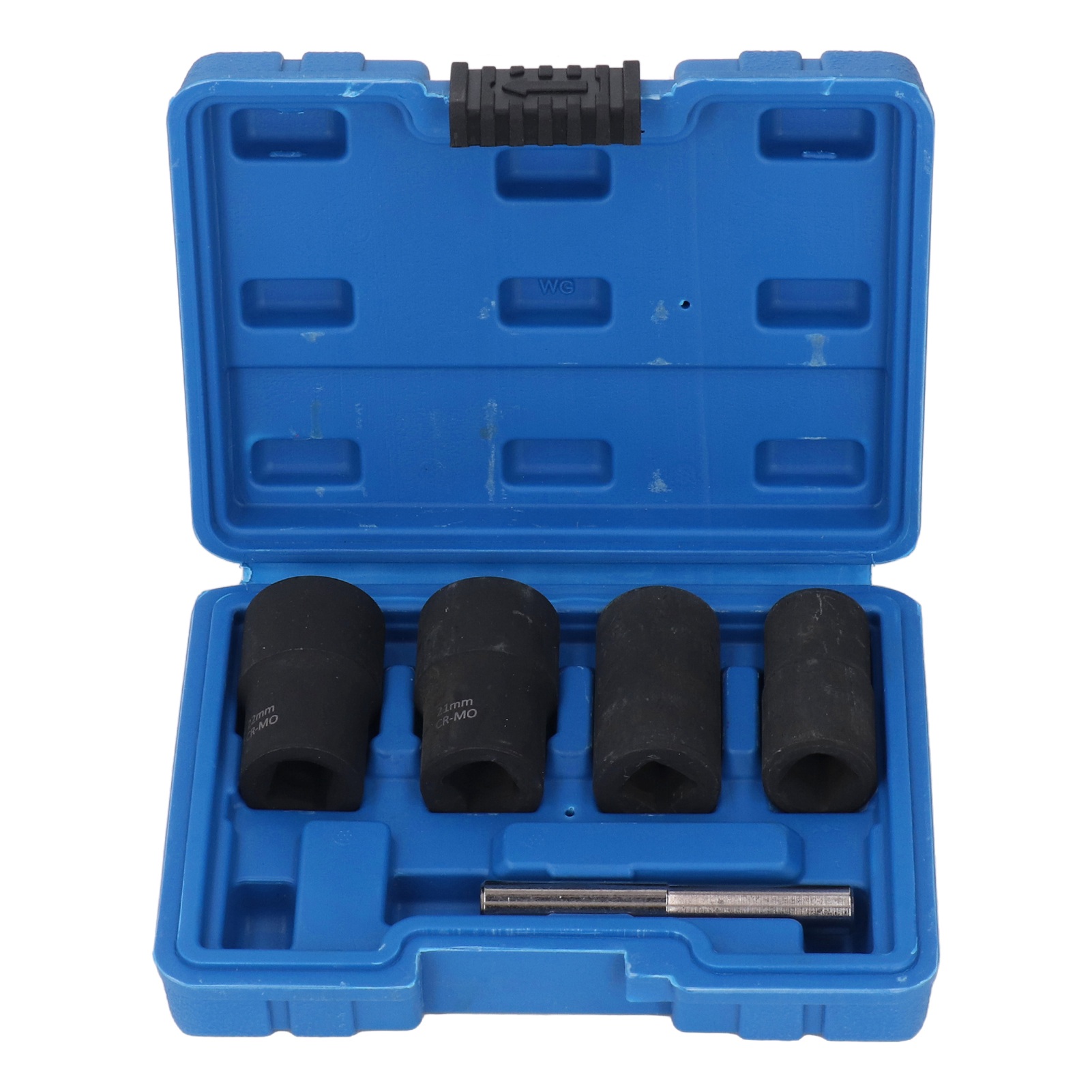 5-teiliges 1/2-zoll-schlagschrauber-ausdreher-set, Werkzeuge Zum Entfernen Von Radmuttern, Metrische Größen: 17 Mm, 19 Mm, 21 Mm Und 22 Mm, Cr-mo-stahl, Gebürstete Oberfläche.