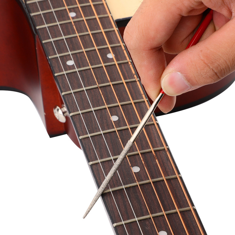 Set Mit 10 Schärffeilen Zum Schärfen Von Bünden, Sätteln Und Schlagbrettschlitzen, Werkzeug Für Gitarren- Und Geigenbauer.