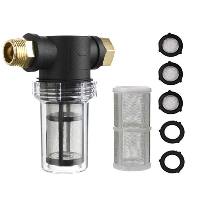 Wasserfilter Für Gartenschläuche, Kompatibel Mit Hochdruckreinigern. Sedimentfilter, 100 Und 40 Mesh, 2 O-ringe Und 3 Schlauchdichtungen.