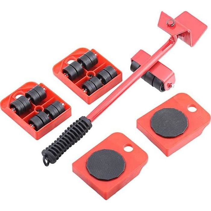 Leicht Zu Bewegendes Set Für Schwere Möbel, Rollbarer Möbelheber, Möbeltransportset, 1 Hebestange Und 4 Räder [21]