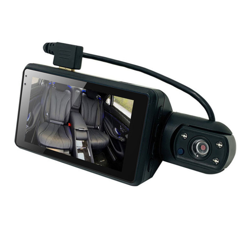 1080p Dvr Dashcam Mit Zwei Front- Und Innenkameras, 3-zoll-ips-bildschirm, Nachtsicht, 170°-weitwinkel, G-sensor Und Loop-aufnahme Für Das Parken.
