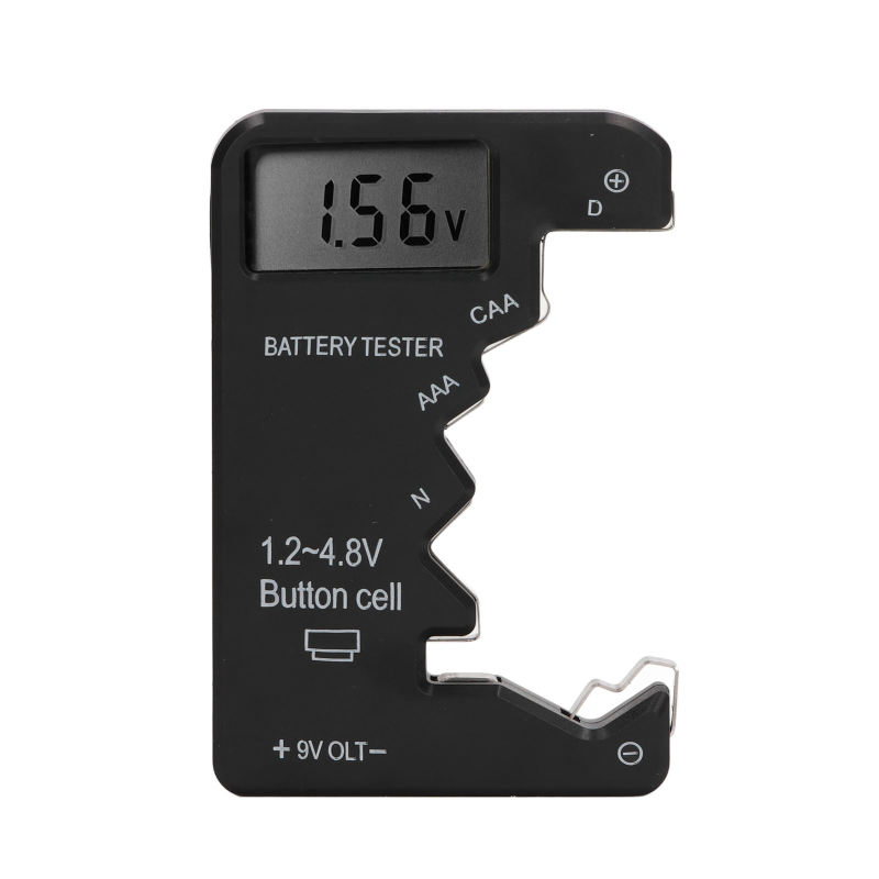 Batteriekapazitätstester Mit Digitalanzeige Für Aa-, Aaa-, 6f22-, 9v- Und 1,5v-batterien (schwarz)