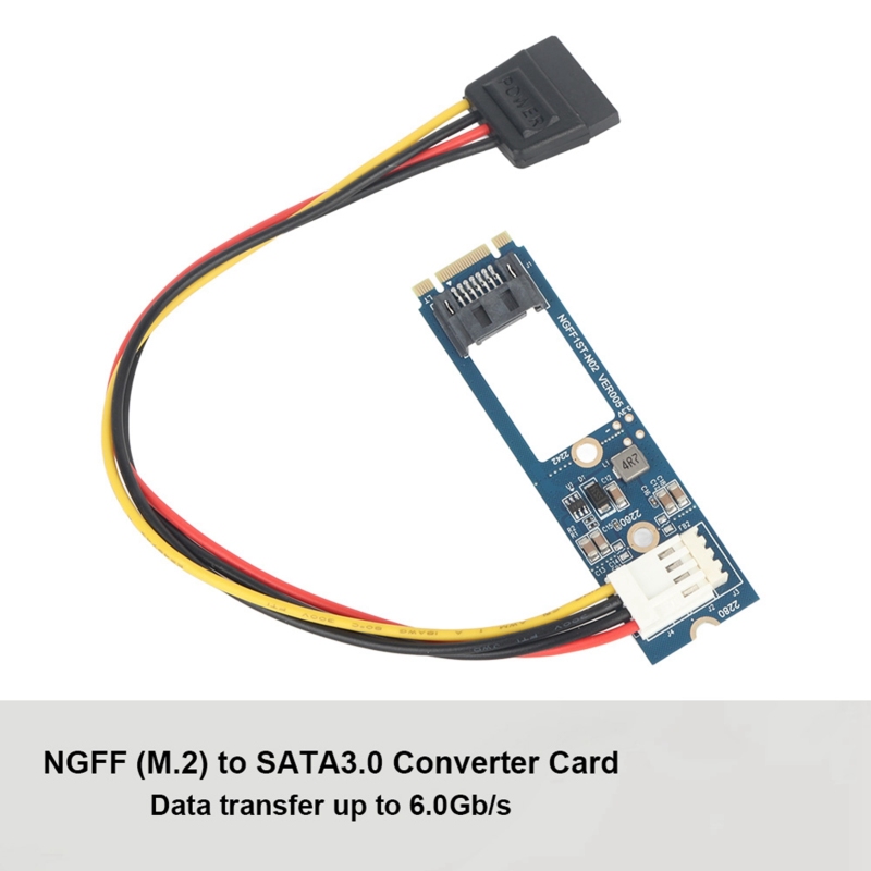 Horizontale M.2-zu-sata-ngff-sata-zu-sata-7-pin-konverterkarte + 4-pin-stromkabel