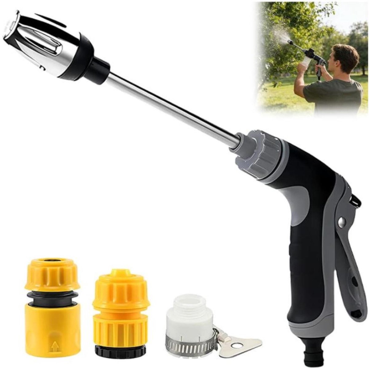 Hochdruckreiniger – Turbo Washer – Autowaschpistole – Mit 3 Aufsätzen – Spritzpistole – Mehrzweck-reinigungssprühgerät – Für Gartenbewässerung, Autowaschanlagen – Pistole/sprühgerät