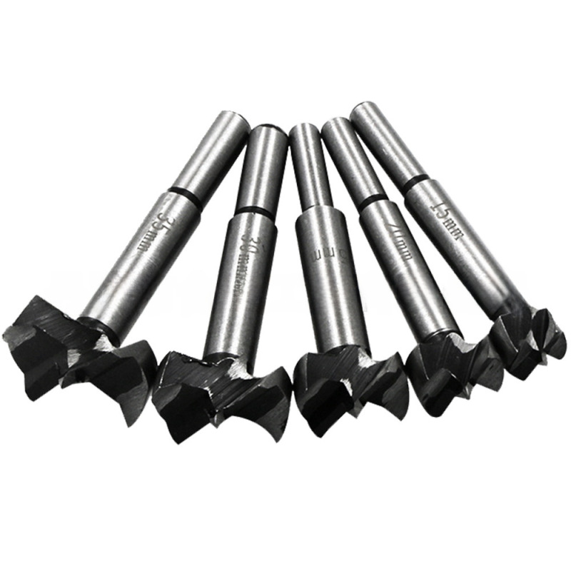 5-teiliges Holzbearbeitungs-bohrwerkzeugset: Flachflügelbohrer, Reibahle, Holzschneidwerkzeug, Scharnierwerkzeug (5-teiliger Plastikbeutel [332 G])