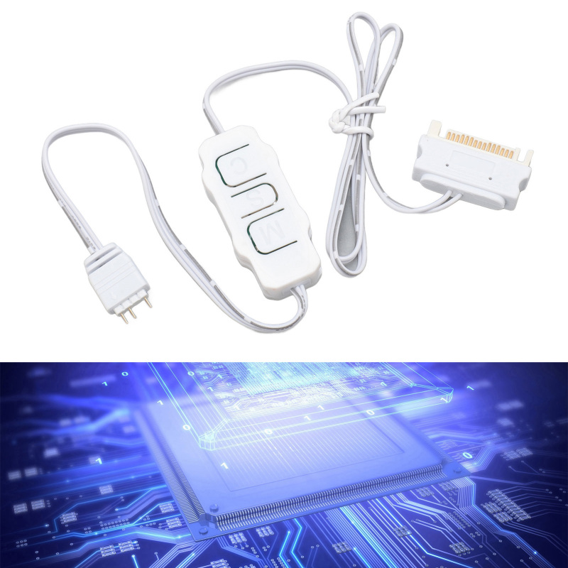 Professioneller 5v 3-pin Sata Argb-controller, Netzteil, Fernbedienung Für Argb-lichtleisten, Pc-lüfter Und -kühler, Diy-argb-geräte, Schwarz