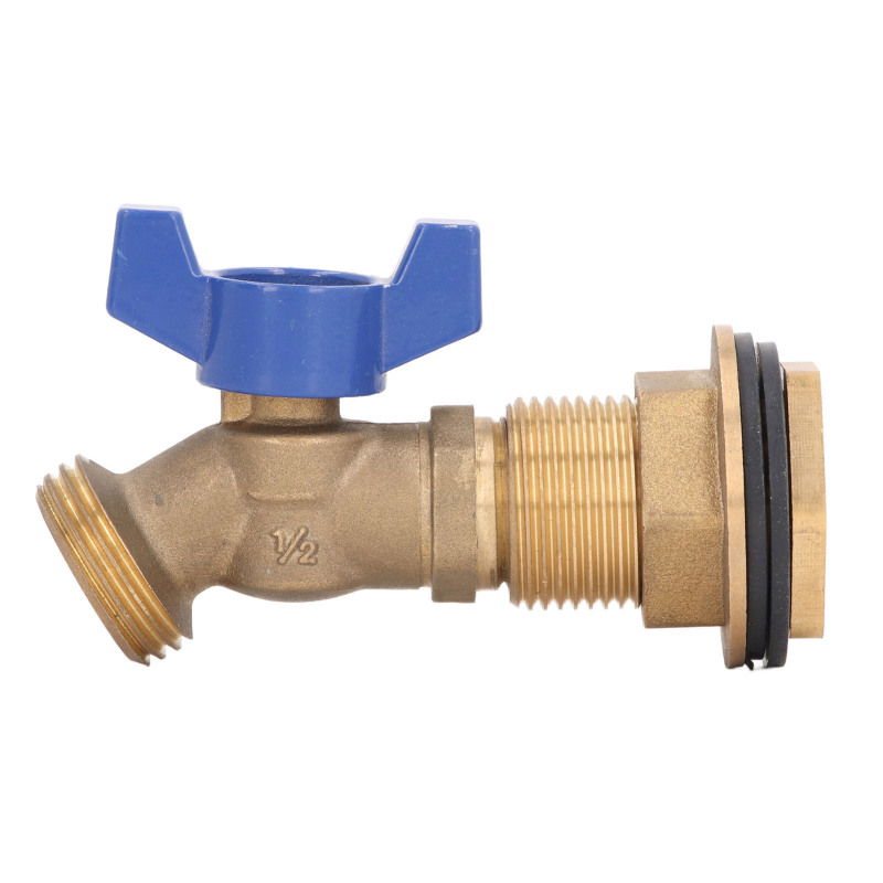 Vierteldreh-kugelhahn Aus Messing Für Wassertanks Oder Regenwassernutzungsanlagen, Mit 1/2"-innengewinde Und 3/4"-außengewinde-durchgangsanschluss.