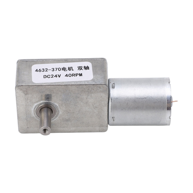 Getriebemotor (gleichstrom), Doppelwelle, Einstellbare Drehrichtung, Schneckengetriebe, Untersetzungsgetriebe, 24 V Dc, 40 U/min