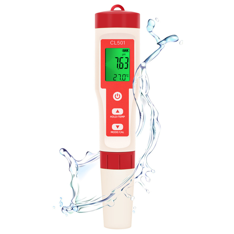 5-in-1-wasserqualitätsprüfstift: Chlor, Ph-wert, Redoxpotenzial, Wasserstoffperoxid, Temperatur. Multifunktionales Testgerät Für Aquakultur, Trinkwasser, Aquarien Und Schwimmbäder.