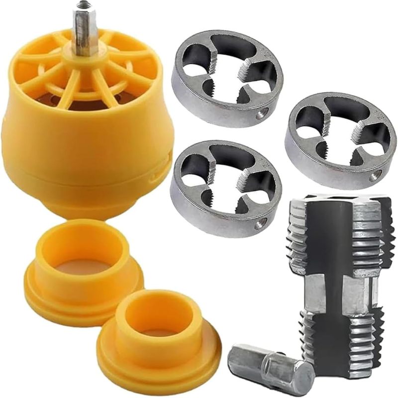 Pvc-rohrgewindeschneidset, Kompatibel Mit Bohrmaschinen, Pvc-rohrgewindeschneidset Mit 3 Schneideisen, 1/2", 3/4", 1", Pvc-gewindeschneidwerkzeug Für Bohrmaschinen (b)
