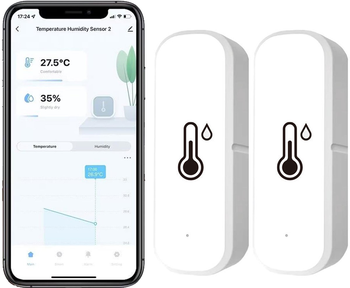 Wi-fi Temperatur- Und Feuchtigkeitssensor: Drahtloser Temperatur- Und Feuchtigkeitsmonitor Mit App-benachrichtigungen, Kostenloser Datenspeicherung, Kompatibel Mit Intelligenten Innenthermometern Und
