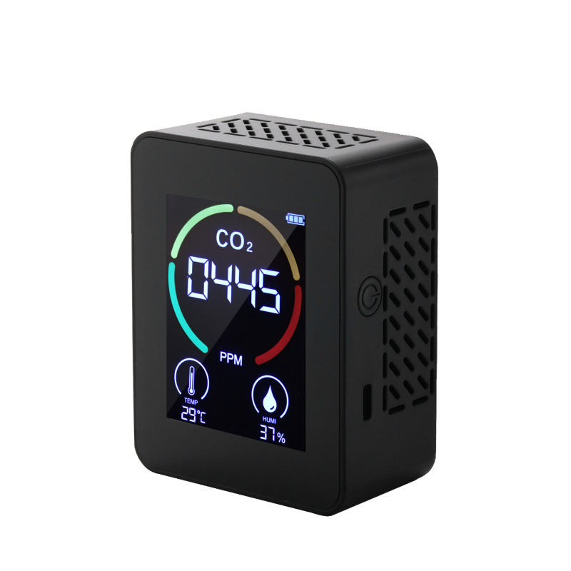 Co₂-konzentrationsmessgerät Mit 2,8-zoll-lcd-bildschirm, Mini-kohlendioxiddetektor, Hygrometer Und Thermometer, Luftqualitätsmonitor, 1200-mah-lithium-akku, Co₂-messgerät