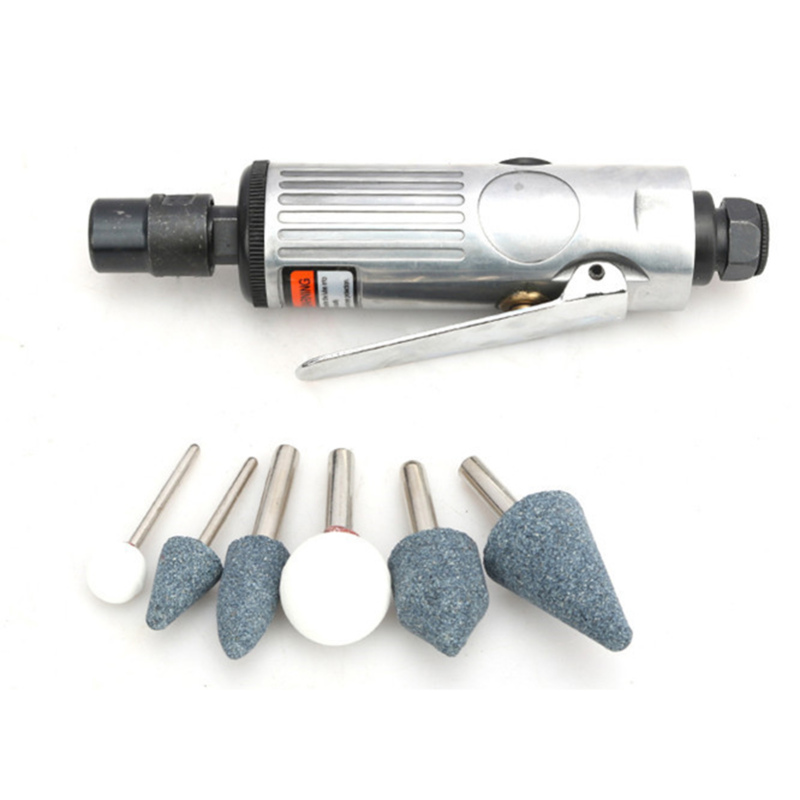16-teiliges Pneumatisches Schleifset Für 1/4 Zoll (3 Mm/6 Mm) Mit 10 Schleifköpfen Und Zubehör (inkl. Schraubenschlüssel), 20.000 U/min.