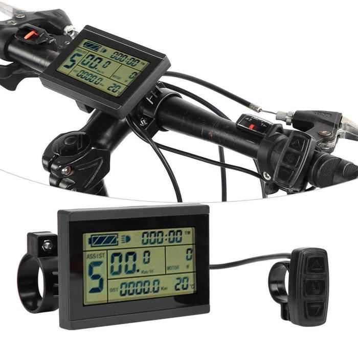 Lcd-instrumententafel Für Elektrofahrräder, Horizontales Schwarzweiß-lcd-display, Kt-lcd3u-fahrradadapteranschluss