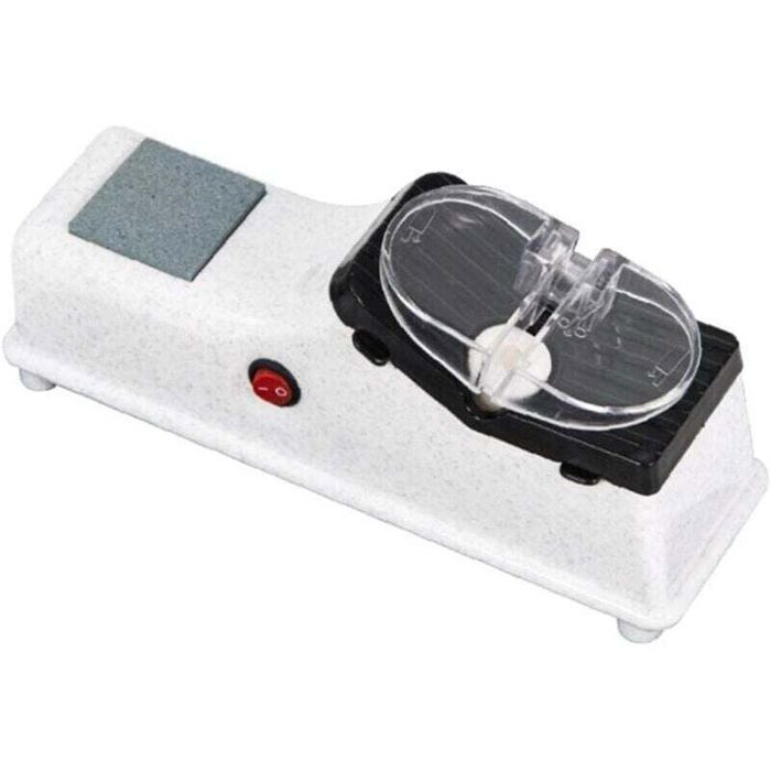 Elektrischer Küchenmesserschärfer – Tragbar – Verstellbar – Schnelles Schärfen – Auch Für Scheren Geeignet – 21 X 6 X 6 Cm – Weiß