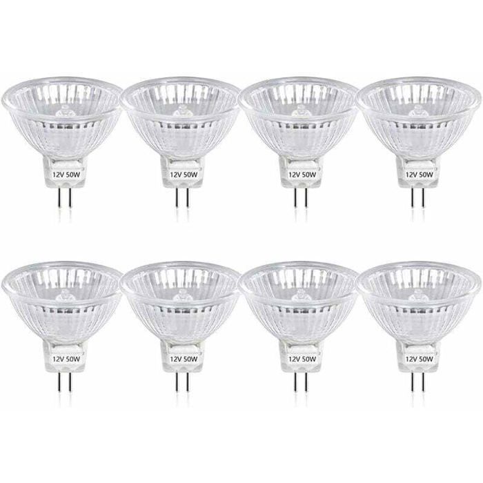 Dimmbare Halogenlampe – 50 W – 5,3 – Mr16 – 800 Lumen – Warmweißes Licht (2800 K) – 8 Lampen – 30° Abstrahlwinkel