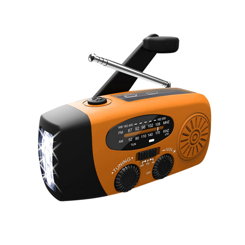 Notfall-wetterradio Mit 1200 Mah Akku, Solarbetrieb Und Handkurbel, Am/fm/noaa-empfang, Tragbare Powerbank Mit Solarladefunktion, Handkurbel Und Batteriebetriebener Led-taschenlampe. Handy-ladegerät.