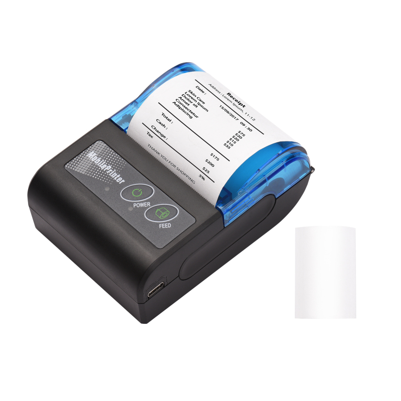 Tragbarer, Kabelloser Mini-usb-thermodrucker (2 Zoll) Für Belege Und Tickets, 58-mm-druckpapier, Kompatibel Mit Ios, Android Und Windows, Ideal Für Gastronomie Und Einzelhandel.